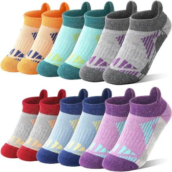 6 Pairs Kids Merino Wool Ankle Socks Thermal Thick No Show Socks - Picture 6 of 7